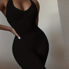 Slim Halter Neck Jumpsuit Sleeveless Casual Spring Summer Women's Clothing