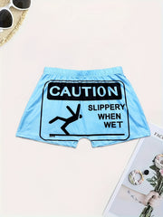 Letter & Graphic Print Yoga Shorts for Women