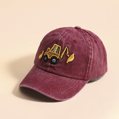 Kids Embroidered Excavator Sun Protection Baseball Cap
