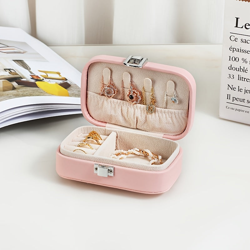 Women's Travel Jewelry Box Earring Ring Portable Case