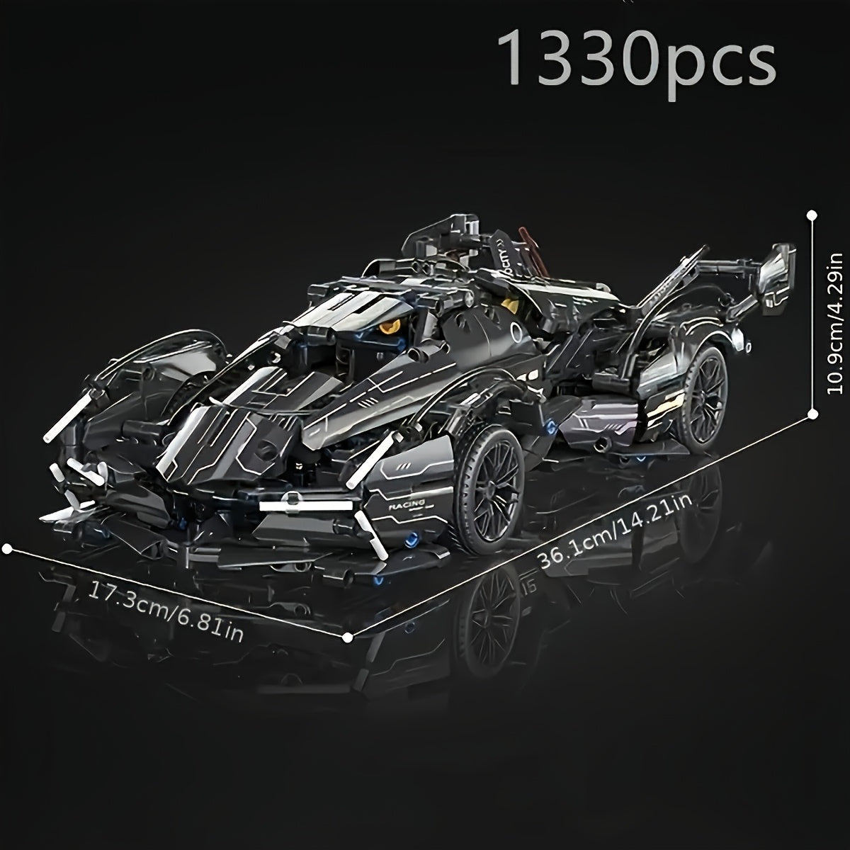 1330pcs Sports Car Building Block Model Easy to Assemble DIY Toy