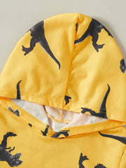 Boys Dinosaur Print Hoodie for Autumn & Spring