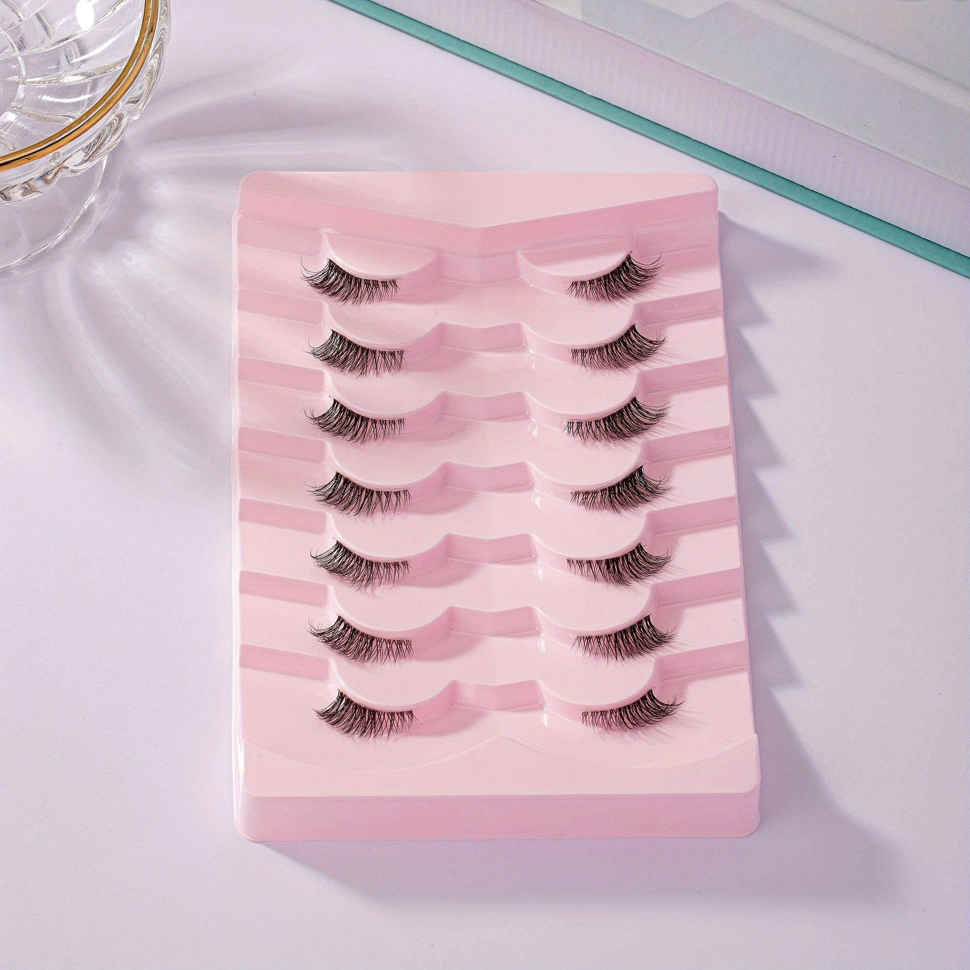 7 Pairs Transparent Terrier Faux Mink Natural COS Eyelashes