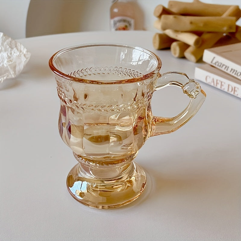 Vintage Amber Glass Cup - 150ml Portable Mini Wine/Coffee Cup for Travel