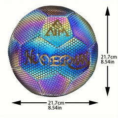 PU Reflective 5 Soccer Ball Indoor And Outdoor Turf Training Match