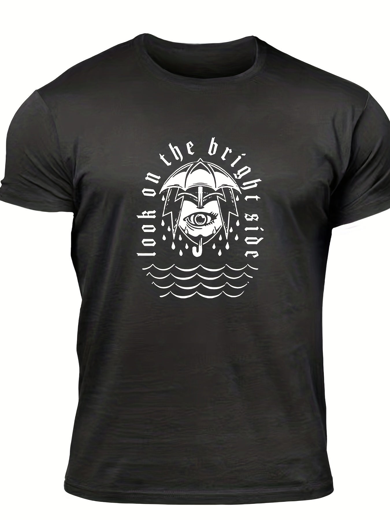 Men's Letter Print T shirt Casual Breathable Tee for Summer