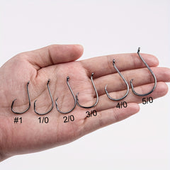 150pcs High Carbon Steel Fishing Hooks Set 6 Size Freshwater & Saltwater