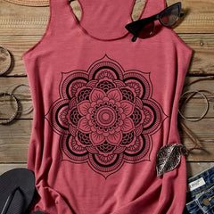 Floral Print Scoop Neck Tank Top Sleeveless Summer Women's Clothing