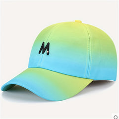 M Embroidery Baseball Cap Fluorescent Gradient Sports Hat Sunscreen Dad Hats