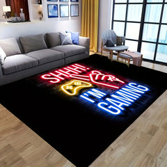 Large 3D Gaming Area Rug Machine Washable Gamepad Carpet Decoration