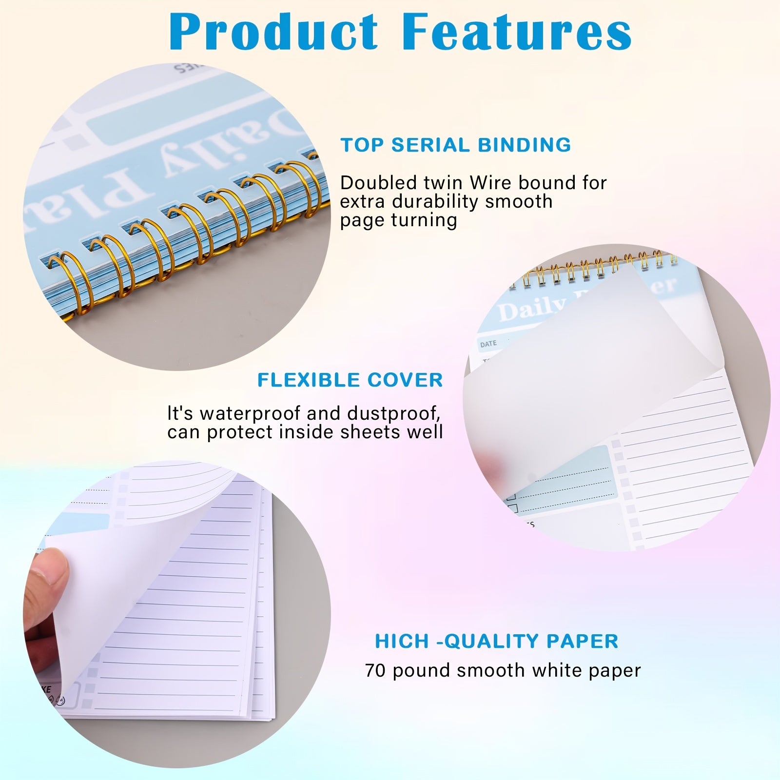 Spiral Daily Planner Notepad 13 X 19 To Do List Notebook Checklist Organizer