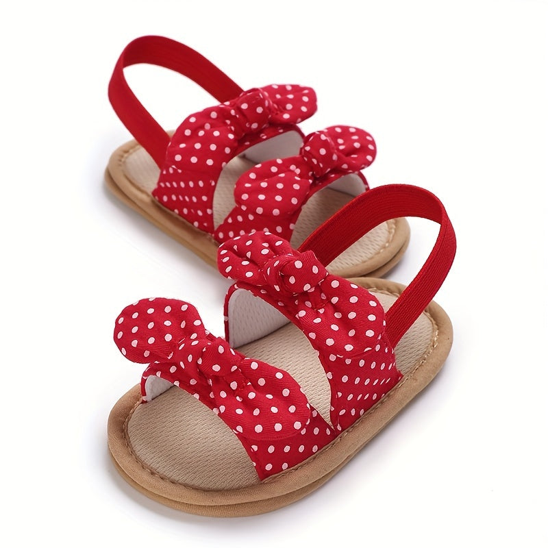 Bowknot Open Toe Sandals For Baby Girls Lightweight Breathable Anti Slip Sandals