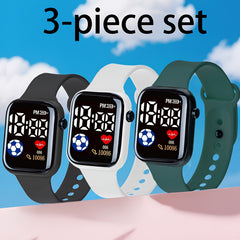 3pcs Student Sports Electronic Watch - LED Display - Lightweight