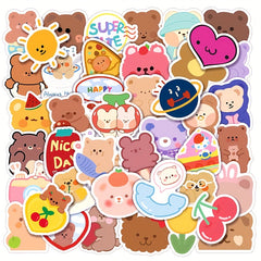 50pcs Bear Series Graffiti Stickers for Phones Laptops Scrap - Fun Animal Decals