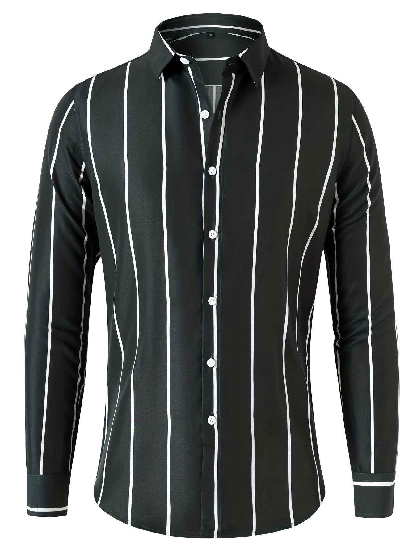 Vertical Stripe Formal Button Up Shirt for Men