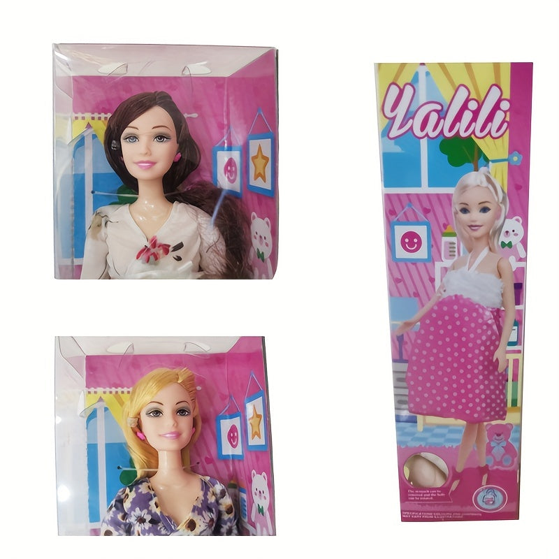 5 Inch Pregnant Doll Giving Birth to Baby Jointed Princess Early Education Toy