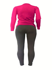 Halloween Outfits Horror Graphic Print Long Sleeve Top & Leggings Set