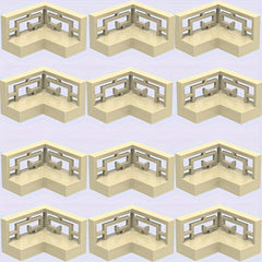 12 PCS Corner Fret Ranch Carved Fence Building Blocks Set for Ages 8-12