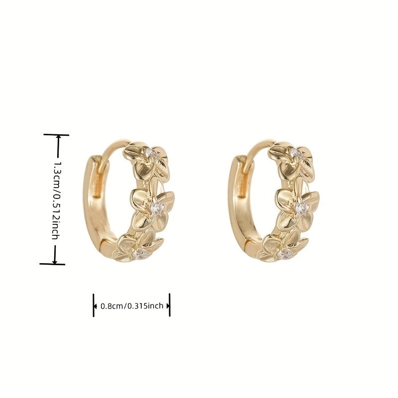 Sunflower Zircon Earrings for Girls - Party Jewelry Accessory