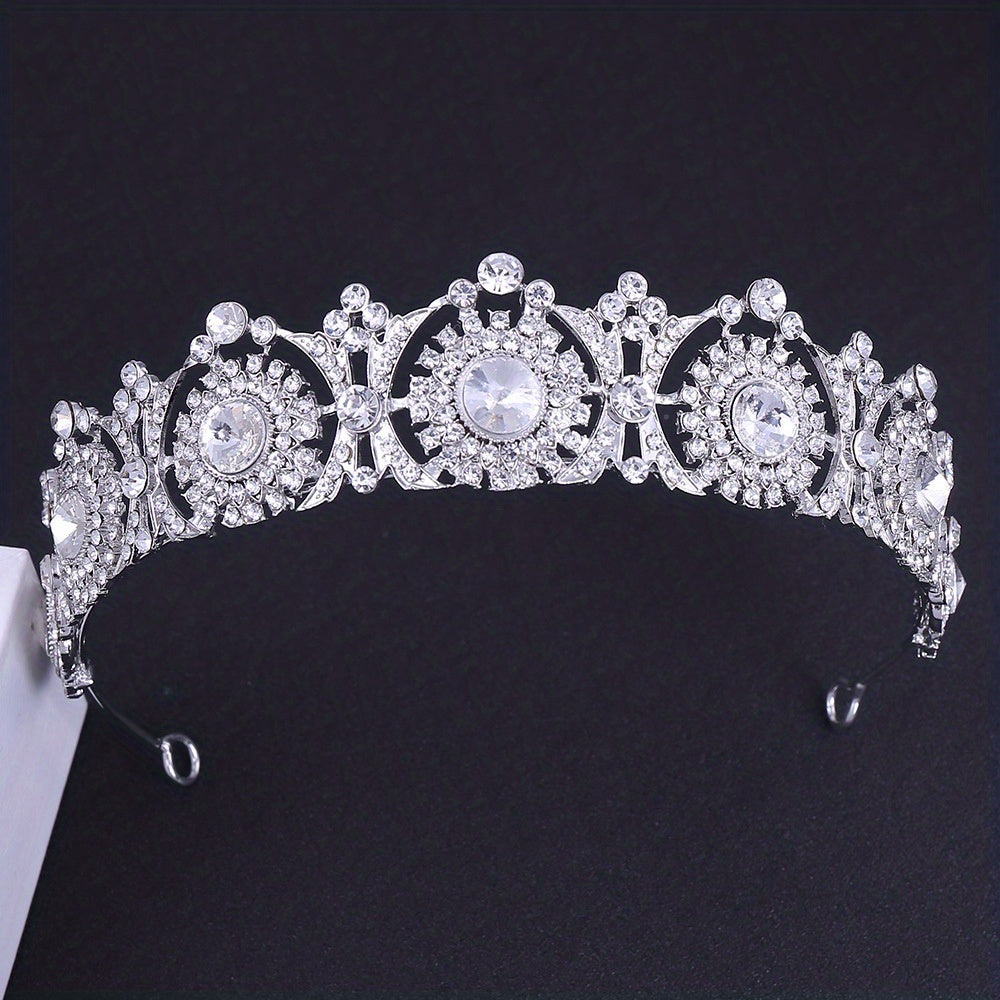Crystal Rhinestone Crown Tiara Headband Princess Jewelry