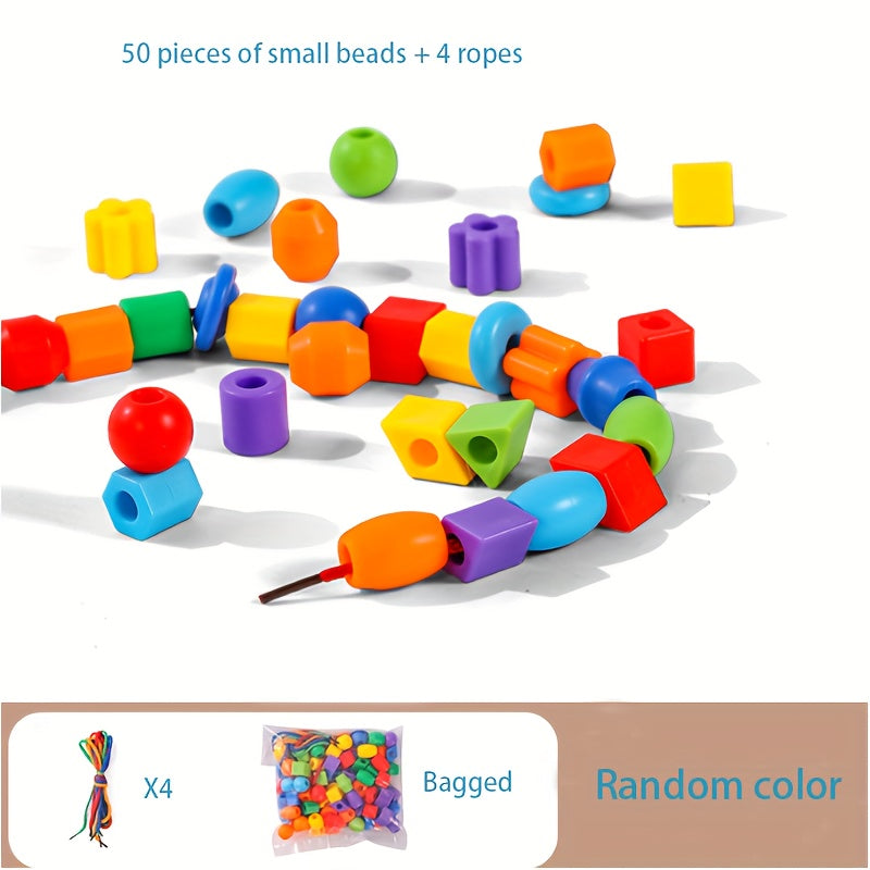 Bead String Toy Set for Fine Motor Skills Hand Eye Coordination