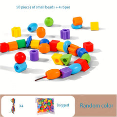 Bead String Toy Set for Fine Motor Skills Hand Eye Coordination