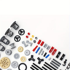 116pc Building Block Tech Components Gears Wheels Pins Connectors