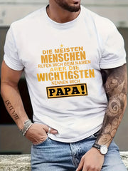 Men's Papa Print T shirt Casual Breathable Tee Men's Clothing