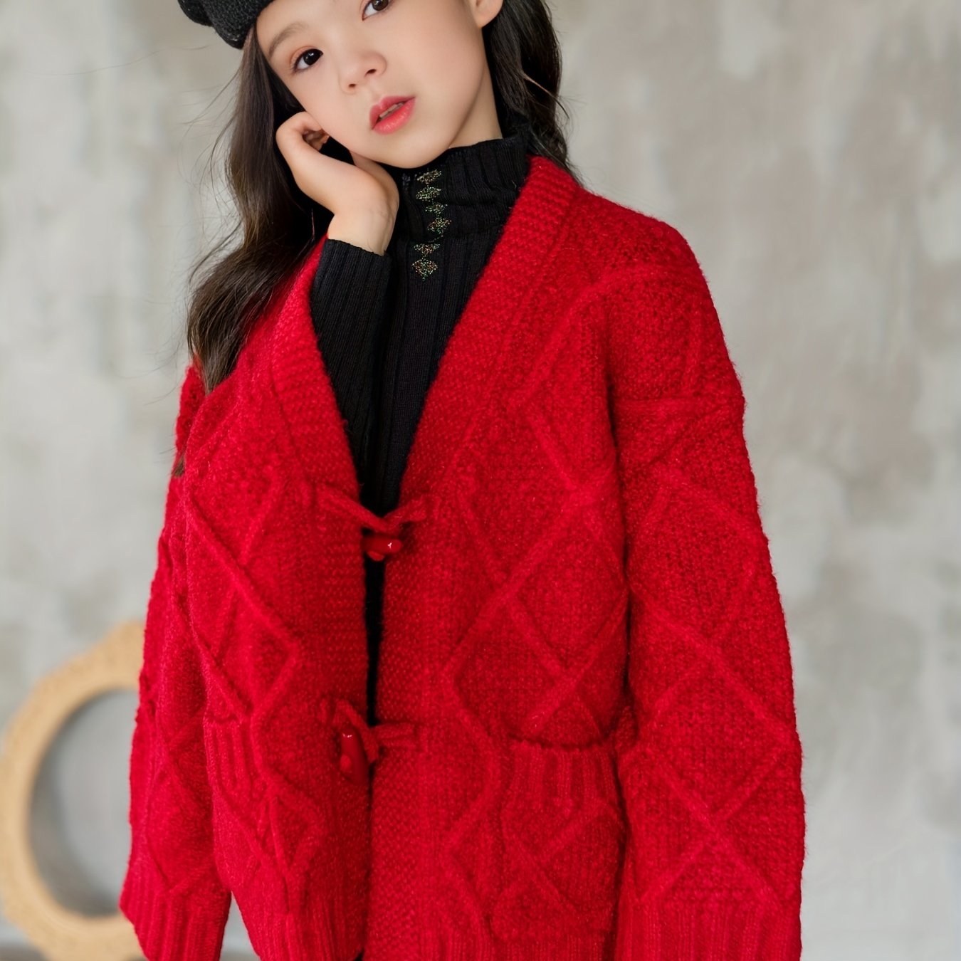 Girls Warm Shawl Cardigan for Fall/Winter Party