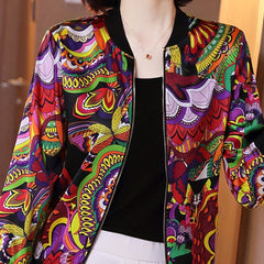 Solid Zip Up Jacket Baseball Neck Long Sleeve Outerwear
