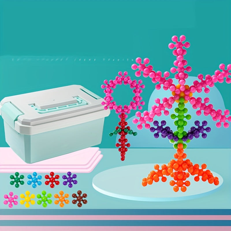 Plum Blossom Building Blocks 3D Snowflakes Puzzle Blocks
