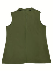Sleeveless Lapel Blazer & Stylish Tops For Women