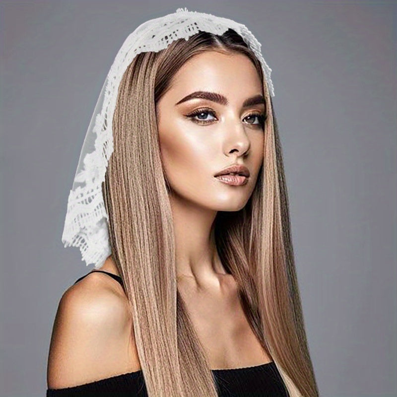 Single Layer Spanish Veil Scarf for Wedding Engagement Mother Father Graduation