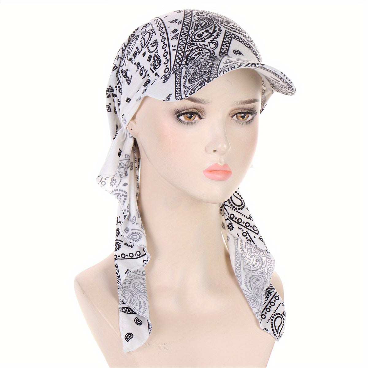 Leopard Paisley Print Baseball Cap Boho Turban Hats For Women
