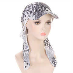 Leopard Paisley Print Baseball Cap Boho Turban Hats For Women