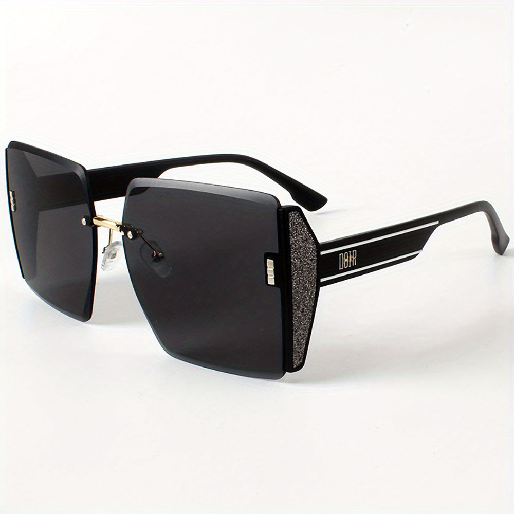 Rimless Sunglasses Women Large Gradient UV400 Sun Shades Glasses