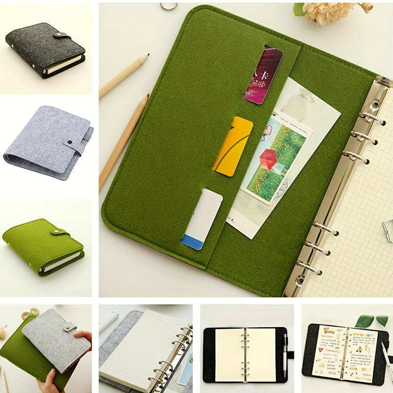 Felt Shell Binder A5 A6 Notebook Ring Binder Stationery Travel Journal