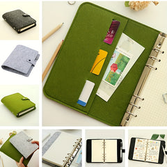 Felt Shell Binder A5 A6 Notebook Ring Binder Stationery Travel Journal