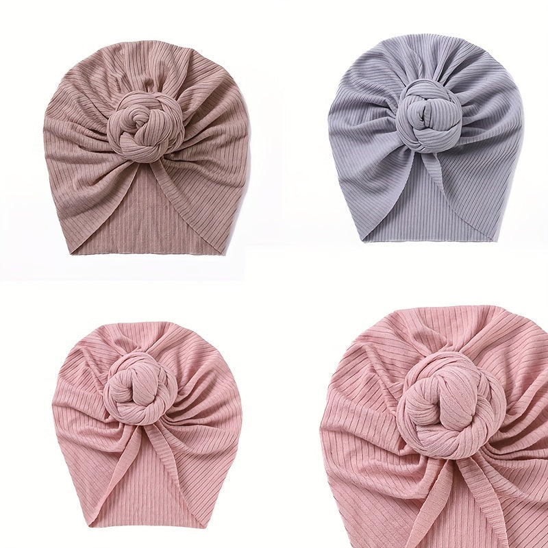 Warm Soft Hat Flower Elastics Turban Hat For 0-3 Years Baby