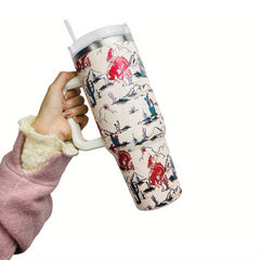 1200ml Scene Print Stainless Steel Water Bottle Leakproof Tumbler Cup