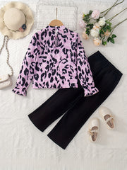Toddler Girls' Boho Flowers Long Sleeve Blouse & Pants Set