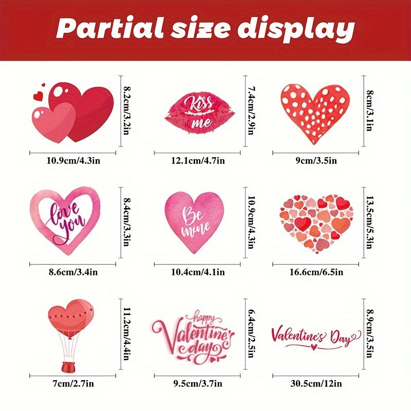 218pcs Heart Shape Window Decals Stickers Wedding Party Decoration