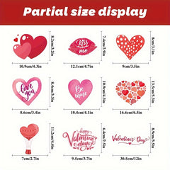 218pcs Heart Shape Window Decals Stickers Wedding Party Decoration