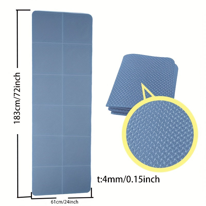 1pc Foldable Non-Slip Yoga Pilates Mat TPE Fitness Mat Men Women
