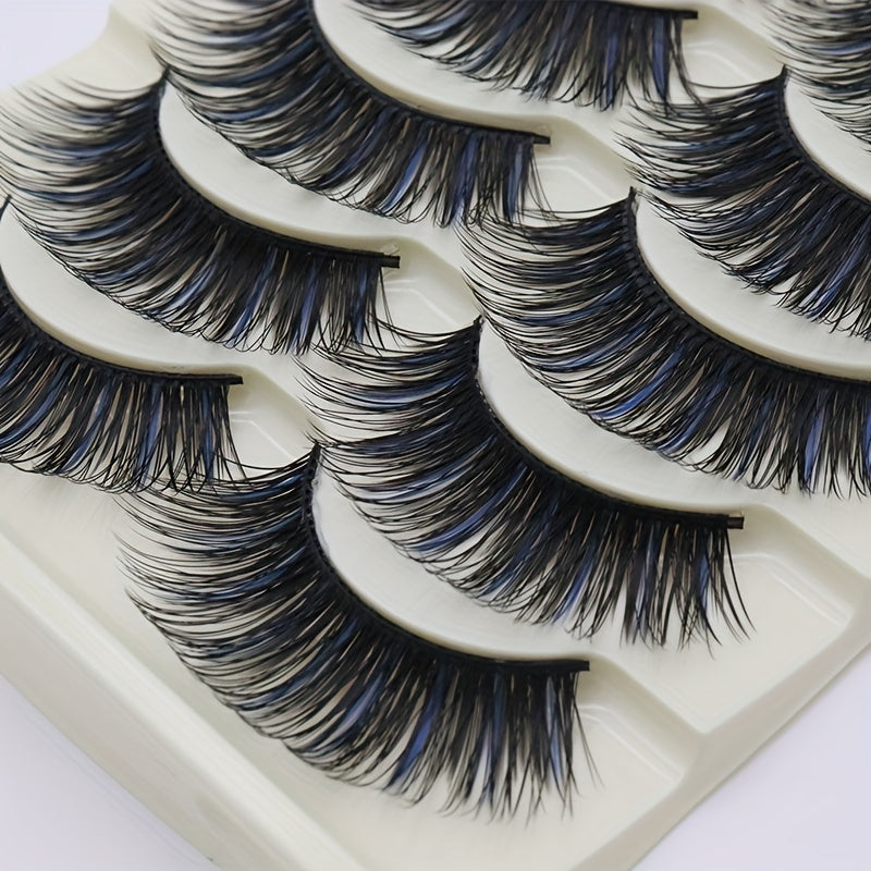 5 Pairs Colorful Mink False Eyelashes Set