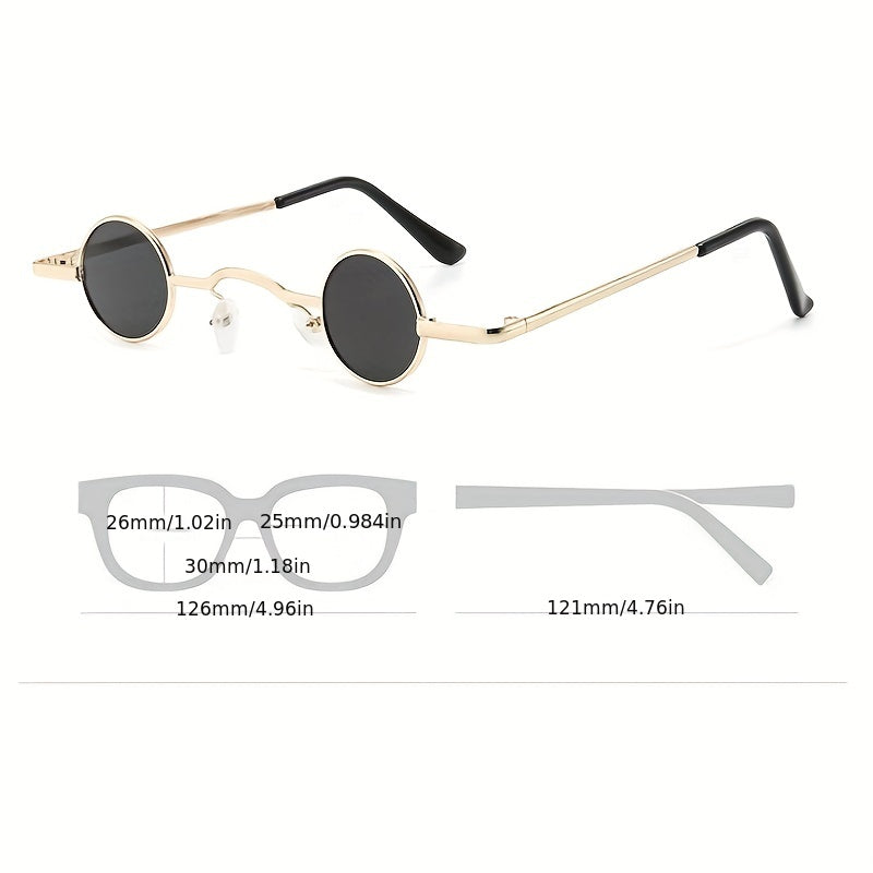 Round Sunglasses With Glasses Chain UV Protection For Photography