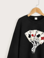 Dancing Skeleton Graphics Pullover for Girls