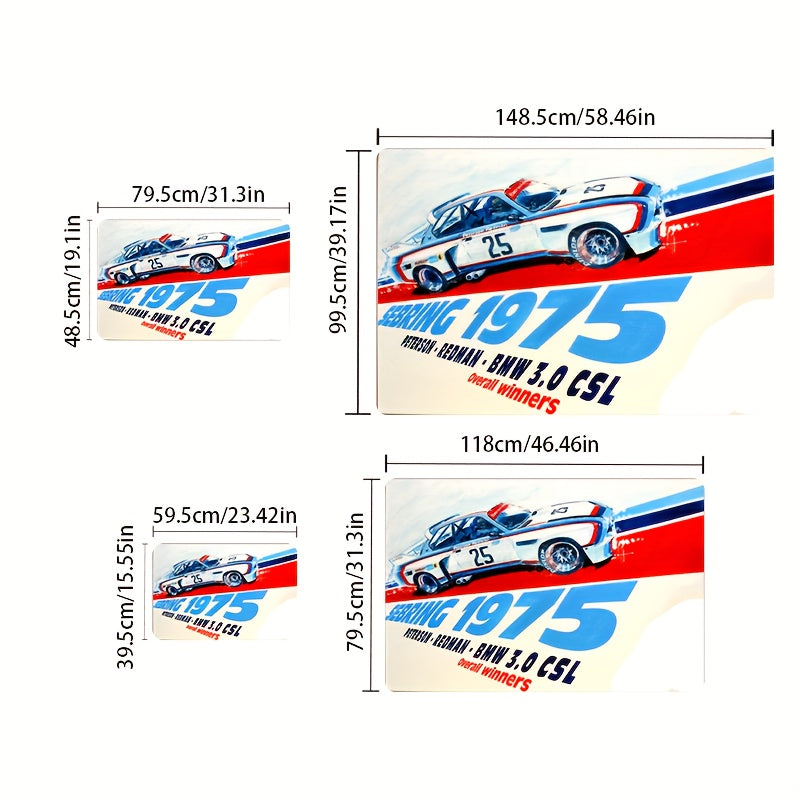 1pc Racing Pattern Carpet Home Kitchen Area Rug Non-slip Foot Mat