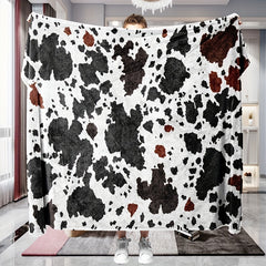 Cow Pattern Casual Throw Blanket Winter Warm Flannel Blanket