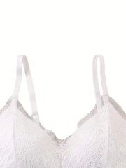 Girl's Lace Bra Solid Underwear No Steel Ring Adjustable Shoulder Strap Bralette